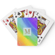 Aquarelle claire Rainbow et Monogramme or