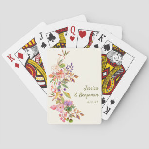 Jeu De Cartes Aquarelle colorée Floral Wedding Favoriser Custom