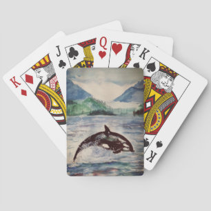 Jeu De Cartes Aquarelle de baleine Art Jouer des cartes