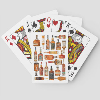 Jeu de cartes aquarelle de bouteille de bourbon
