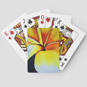 Jeu De Cartes Aquarelle de fleur frangipani tropicale art abstra