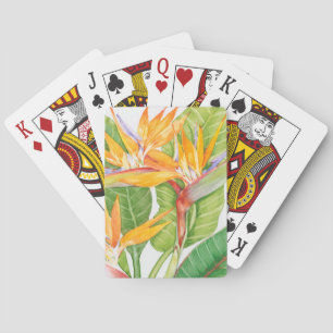 Jeu De Cartes Aquarelle de fleurs exotiques