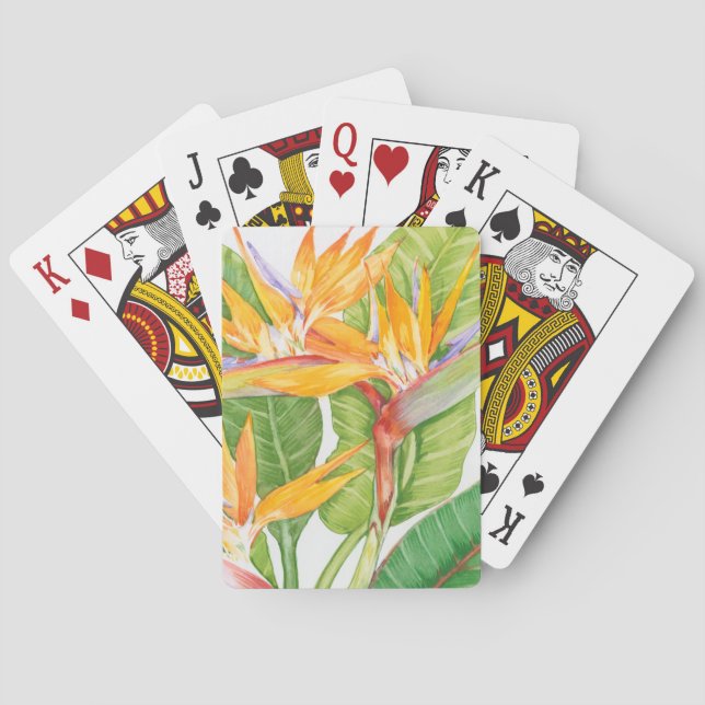 Jeu De Cartes Aquarelle de fleurs exotiques (dos)