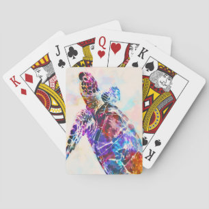 Jeu De Cartes Aquarelle de la tortue de mer d'Hawaï