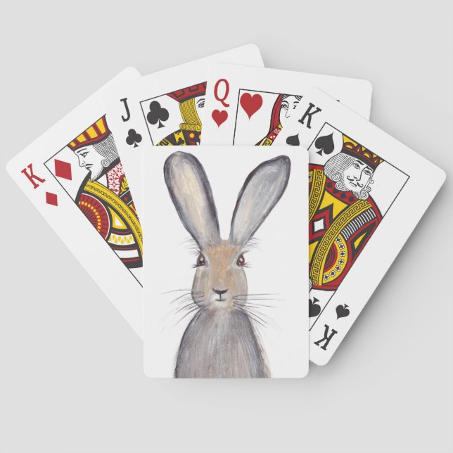 Jeu De Cartes Aquarelle de lapin lièvre (dos)