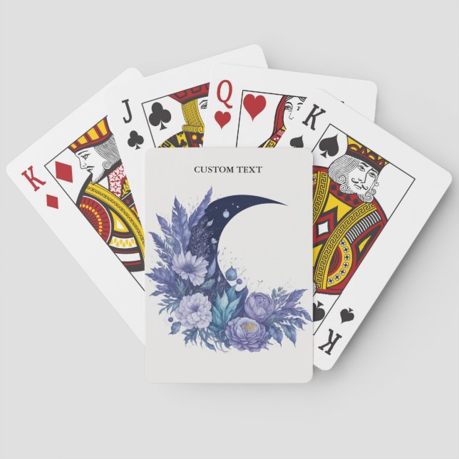 Jeu De Cartes Aquarelle de lune personnalisée Céleste pourpre (dos)