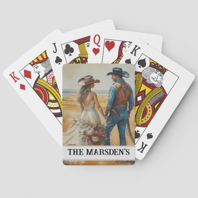 Jeu De Cartes Aquarelle du Mariage de l'Ouest du pays (dos)