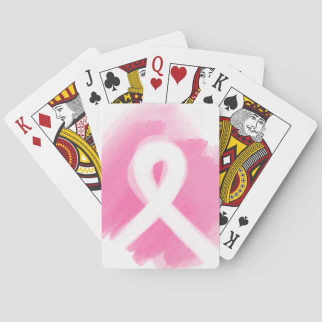 Jeu De Cartes Aquarelle du ruban de sensibilisation au cancer du (dos)