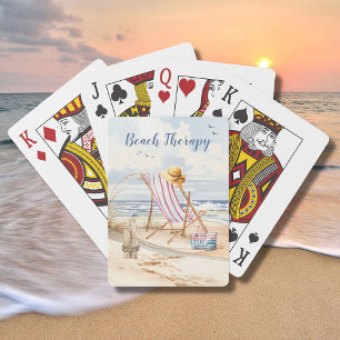 Jeu De Cartes Aquarelle élégant Plage Ocean Sand Personnaliser