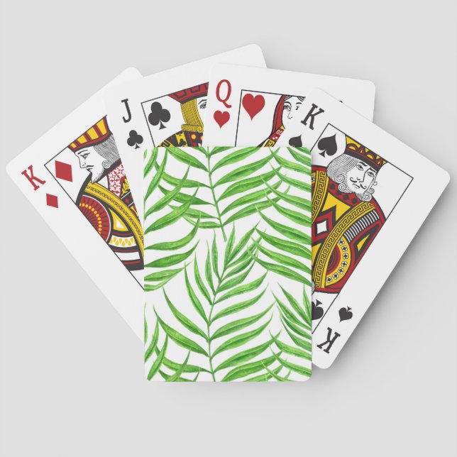 Jeu De Cartes Aquarelle feuille de palme (dos)