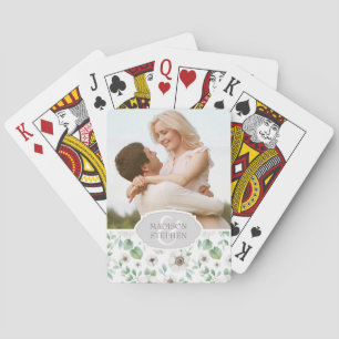 Jeu De Cartes Aquarelle florale Anémone blanc - Photo Mariage