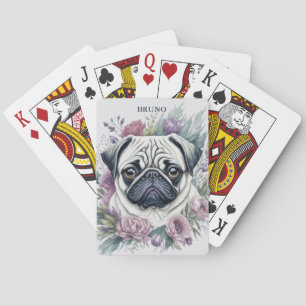 Jeu De Cartes Aquarelle florale de Carlin faun personnalisé