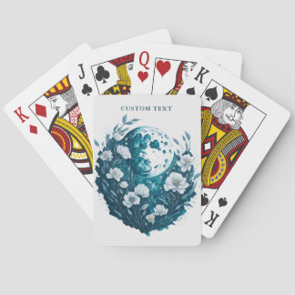 Jeu De Cartes Aquarelle florale lune céleste personnalisée