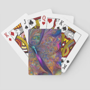 Jeu De Cartes Aquarelle Fractale Papillon Whimsical Pai numériqu