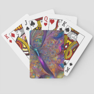 Jeu De Cartes Aquarelle fractée de papillon lunaire