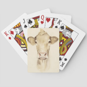 Jeu De Cartes Aquarelle Grange Animaux   Vache