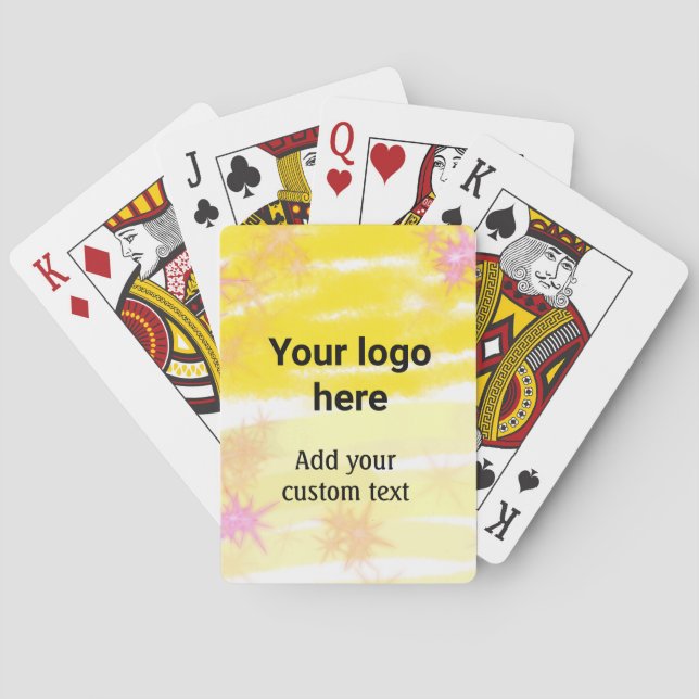 Jeu De Cartes Aquarelle jaune simple ajouter votre logo texte pe (dos)
