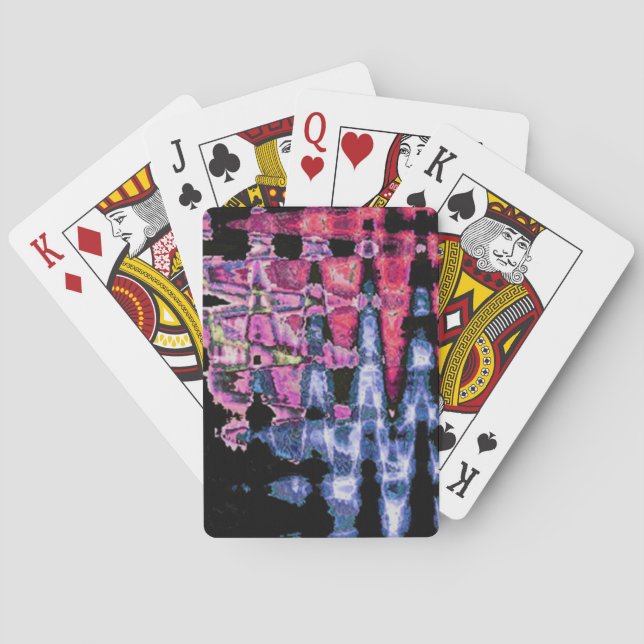 Jeu De Cartes Aquarelle jolie violette, gris cendré et noire (dos)