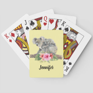 Jeu De Cartes Aquarelle Koala Oears mignonne maman & bébé