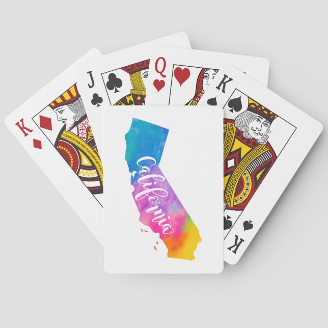 Jeu De Cartes Aquarelle la Californie (dos)
