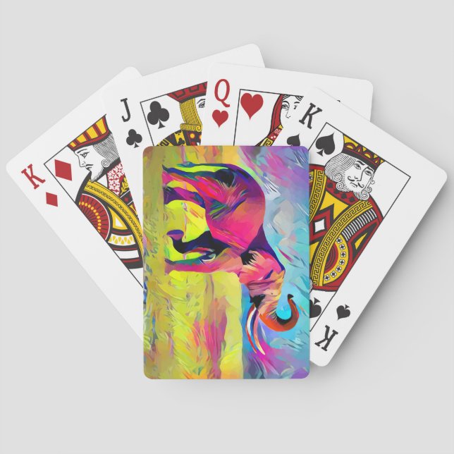 Jeu De Cartes Aquarelle mère éléphant (dos)