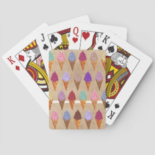 Jeu De Cartes Aquarelle mignonne Crème de glace Motif Drôle été
