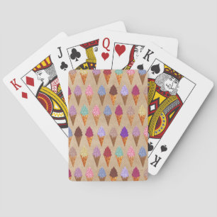 Jeu De Cartes Aquarelle mignonne Crème de glace Motif Drôle été