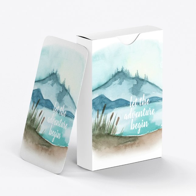 Jeu De Cartes Aquarelle moderne Nature Commençons l'aventure (Créateur téléchargé)