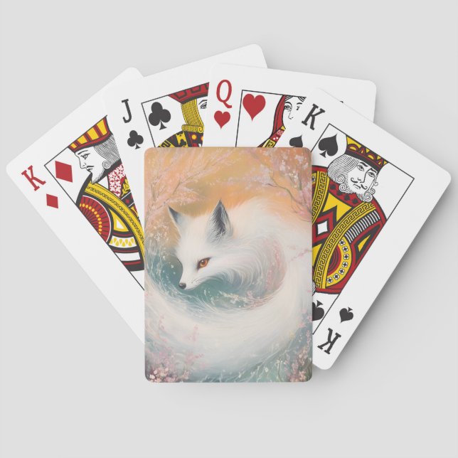 Jeu De Cartes Aquarelle Mystic Bloom Spring Fox (dos)