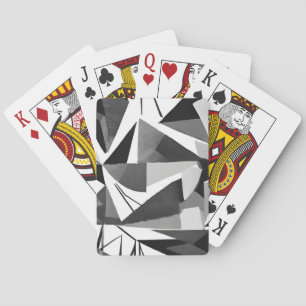 Jeu De Cartes Aquarelle noir et blanc géométrique moderne abstra