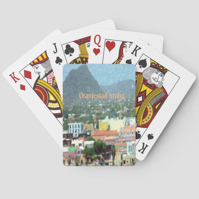 Jeu De Cartes Aquarelle Oranjestad, Aruba (dos)