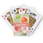 Aquarelle peinte Motif Floral Nom personnalisé