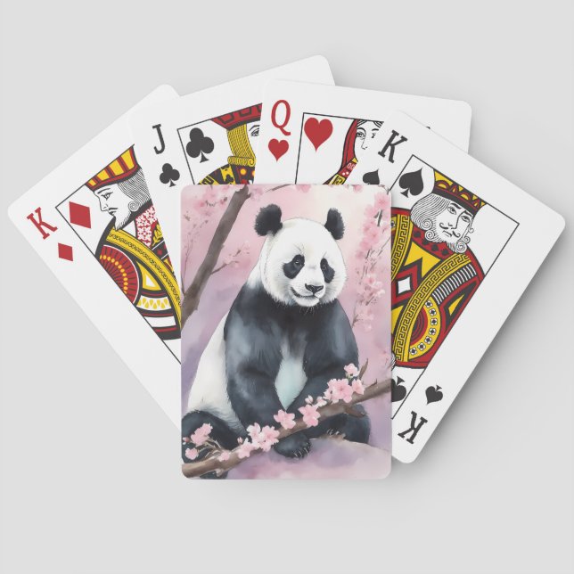 Jeu De Cartes Aquarelle Peinture Panda Ours (dos)
