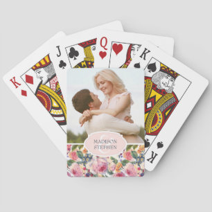 Jeu De Cartes Aquarelle   Rose anglais - Photo Mariage