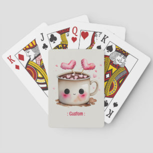 Jeu De Cartes Aquarelle rose et crème mignonne Mug de cacao chau