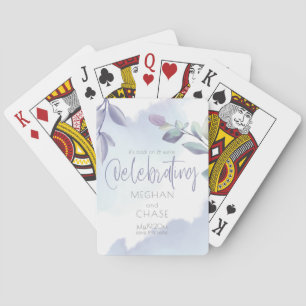 Jeu De Cartes Aquarelle rustique Aqua Lilac Feuilles Enregistrer