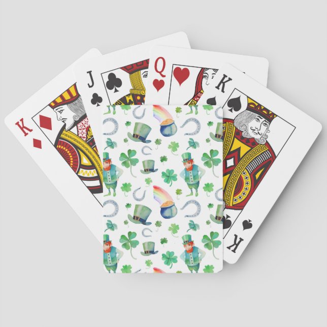 Jeu De Cartes Aquarelle Saint Patrick's Day Motif (dos)