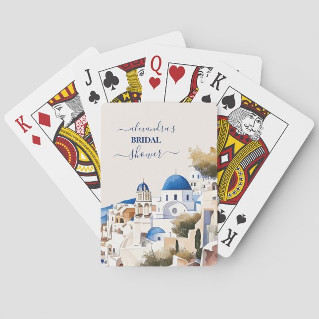 Jeu De Cartes Aquarelle Santorini Destination Bride (dos)