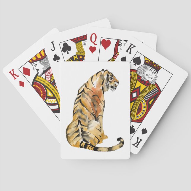 Jeu De Cartes Aquarelle Tiger assis (dos)