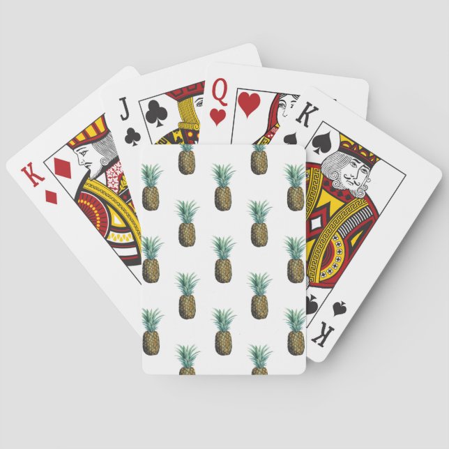 Jeu De Cartes Aquarelle tropicale à ananas (dos)