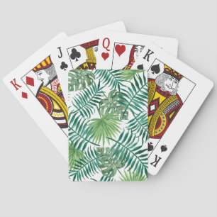 Jeu De Cartes Aquarelle tropicale de palmettes