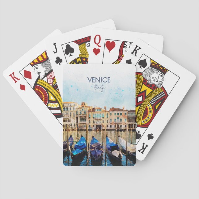 Jeu De Cartes Aquarelle VENEZIA VENICE - Italie souvenir de voya (dos)