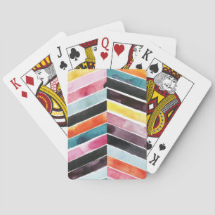 Jeu De Cartes Aquarelle vive Chevron I