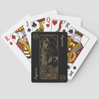 Jeu De Cartes Aquarius Zodiac Gold et Black Design