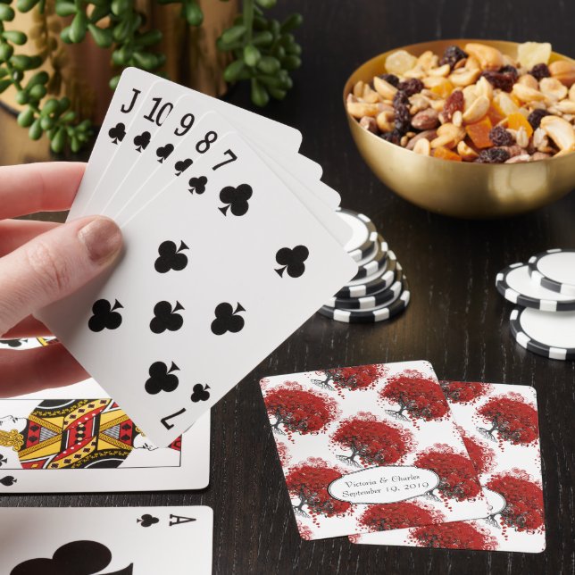 Jeu De Cartes Arbre à feuilles de coeur rouge (In Situ)