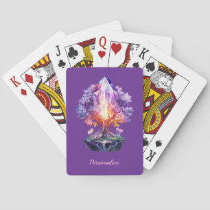 Jeu De Cartes Arbre de cristal mystique sur une gemme radieuse v