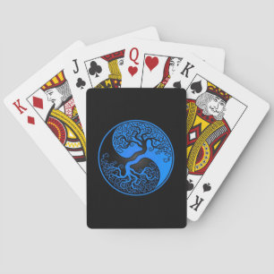 Jeu De Cartes Arbre de la vie bleu et noir Yin Yang