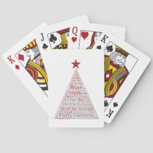 Jeu De Cartes Arbre de Noël Art Word avec étoile rouge