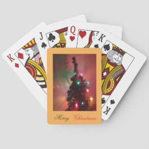 Jeu De Cartes Arbre de Noël avec lumières colorées Jouer des car
