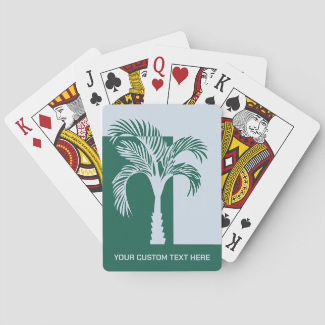 Jeu De Cartes Arbre de palmes Tropical Texte Personnalisé (dos)